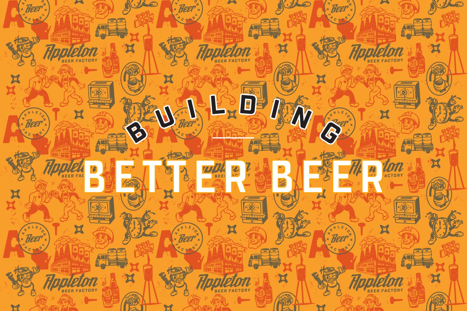 Marketing Slogan and Brand Pattern for Appleton Beer Factory by Hype Visual, Wisconsin logo design, illustration and brand identity